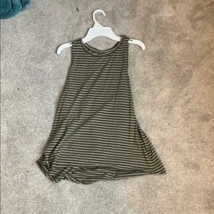 Old Navy Army Green Tank Top with White Stripes!